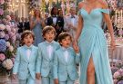 A sudden, absolute silence swept across the entire estate the moment my ex-husband’s rich family caught sight of the 5-Year-Old triplets I had accompanied to his wedding…